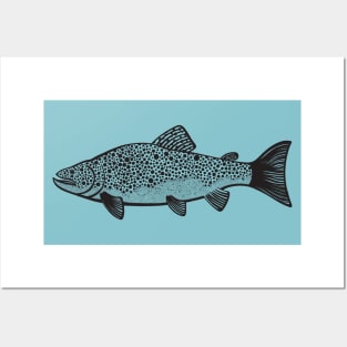 Brown Trout design - hand drawn freshwater fish art Posters and Art